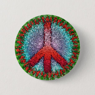 Chapa Redonda De 5 Cm Signo de paz abstracta