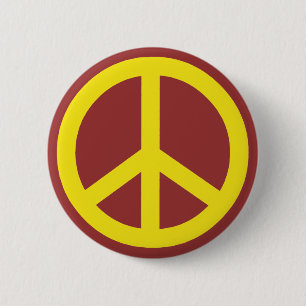 Chapa Redonda De 5 Cm Signo de paz amarillo