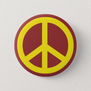 Chapa Redonda De 5 Cm Signo de paz amarillo