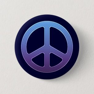 Chapa Redonda De 5 Cm Signo de paz azul