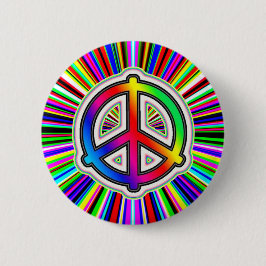 Chapa Redonda De 5 Cm Signo de paz con fondo de supernova