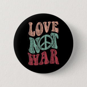 Chapa Redonda De 5 Cm Signo de paz de Love Not War Groovy