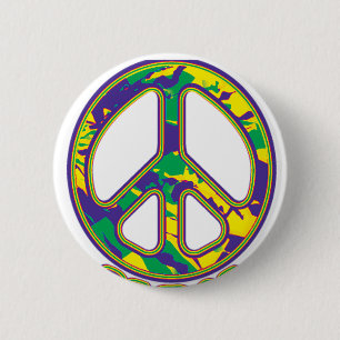 Chapa Redonda De 5 Cm Signo de paz hippie de los años 60 y 70