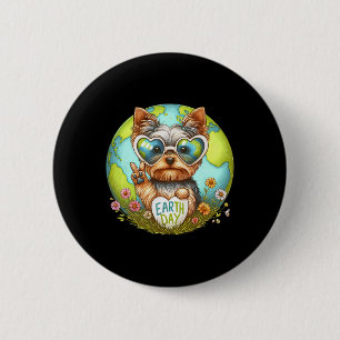 Chapa Redonda De 5 Cm Signo de paz mano Yorkshire Terrier Kids Mens Womm