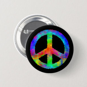 Chapa Redonda De 5 Cm Signo de paz multicolor