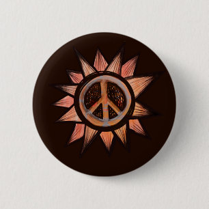Chapa Redonda De 5 Cm Signo de paz Sunshine Sunny Peacene