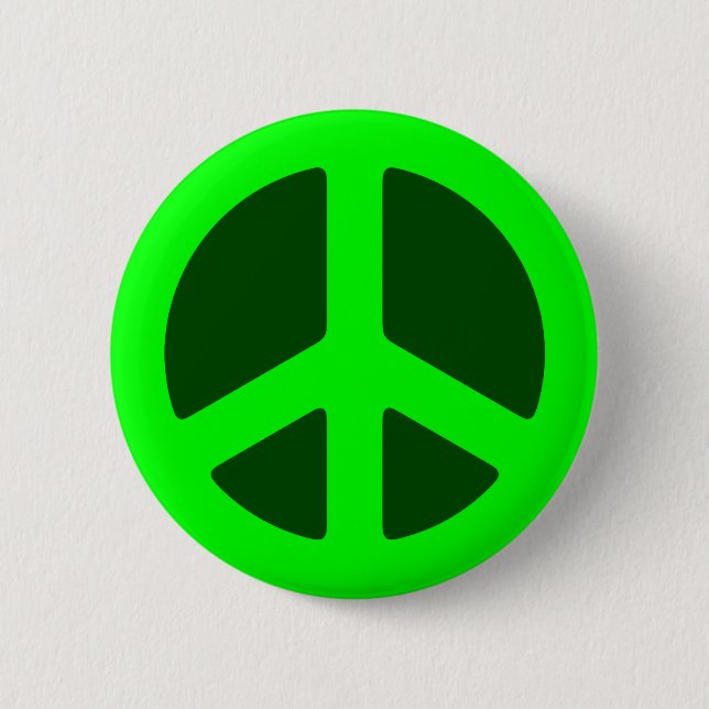 Chapa Redonda De 5 Cm Signo de paz verde (Anverso)