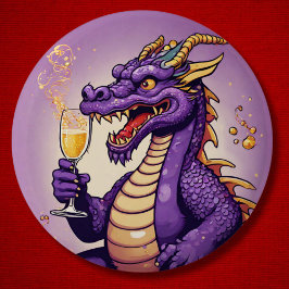 Chapa Redonda De 5 Cm Signo del Dragon New Year chino zodiac lunar 2024