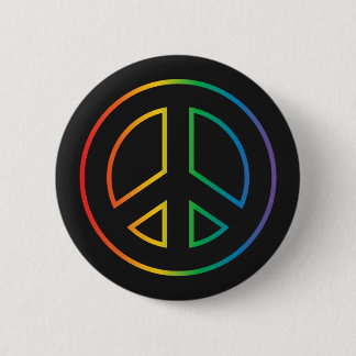 Chapa Redonda De 5 Cm Signo Neon Rainbow Peace