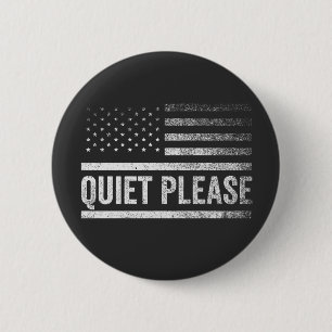 Chapa Redonda De 5 Cm Silencio, por favor, Trump Harris, debate presiden