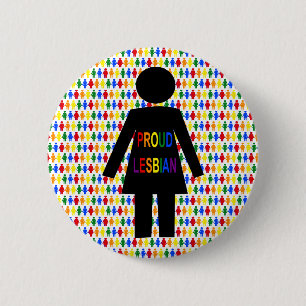 Chapa Redonda De 5 Cm Silhouette lesbiana LGBTQ y damas de arco iris