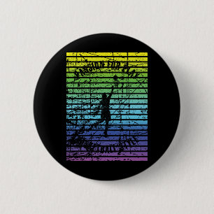 Chapa Redonda De 5 Cm Silhouette Negra De Un Jugador De Baloncesto Contr