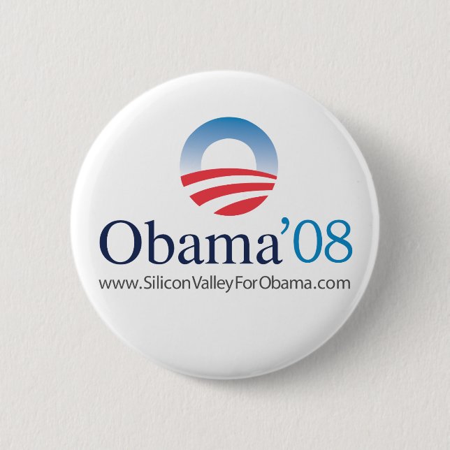 Chapa Redonda De 5 Cm Silicon Valley para Obama (Anverso)
