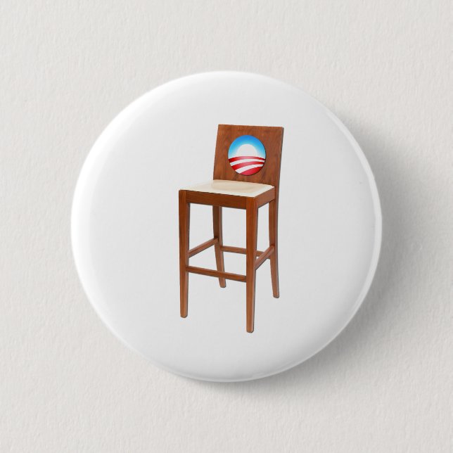 Chapa Redonda De 5 Cm Silla vacía de Obama (Anverso)