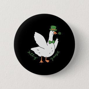Chapa Redonda De 5 Cm Silly Goose St Patrick's Day Leprechaun Gorra Irla