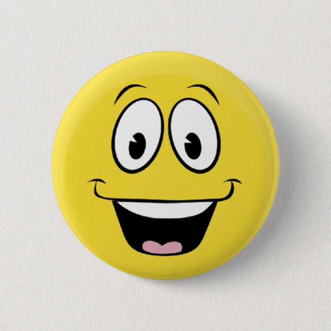 Chapa Redonda De 5 Cm Silly Smile Face (Anverso)