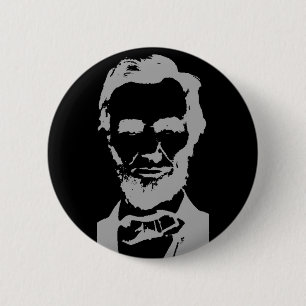 Chapa Redonda De 5 Cm Silueta de Abraham Lincoln