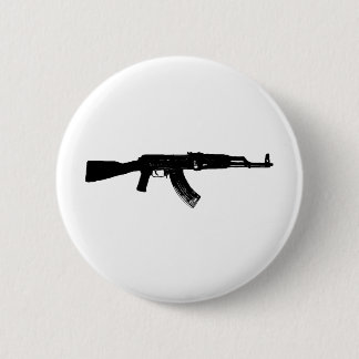 Chapa Redonda De 5 Cm Silueta de AK-47