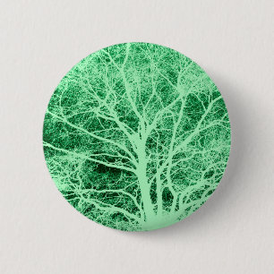 Chapa Redonda De 5 Cm Silueta de árbol verde