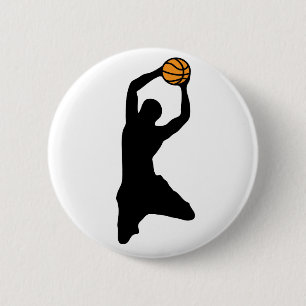 Chapa Redonda De 5 Cm silueta del baloncesto