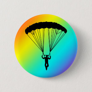 Chapa Redonda De 5 Cm silueta del skydiver