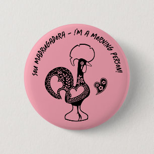 Chapa Redonda De 5 Cm Silueta moderna pionera de la moda portuguesa