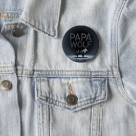 Chapa Redonda De 5 Cm Silueta personalizada de Papá Lobo Naturaleza