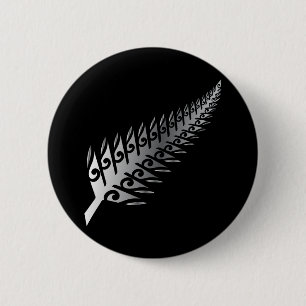 Chapa Redonda De 5 Cm Silver Fern estilo maorí neozelandés - Idea de reg