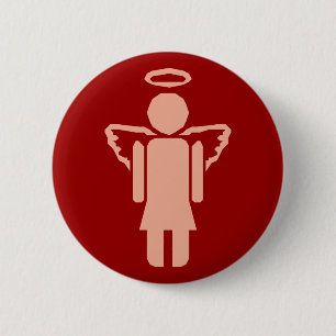 Chapa Redonda De 5 Cm Símbolo ángel angel femenino female