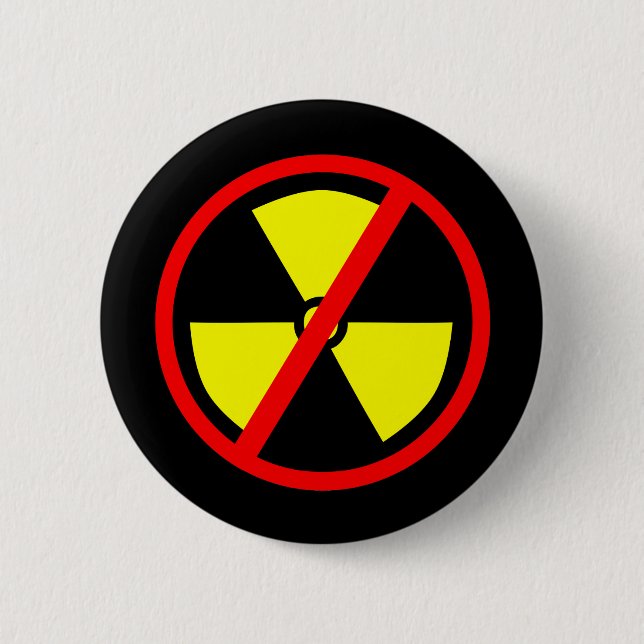 Chapa Redonda De 5 Cm Símbolo antinuclear Pinback (Anverso)