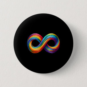Chapa Redonda De 5 Cm Símbolo de arcoíris del signo de infinito de neuro