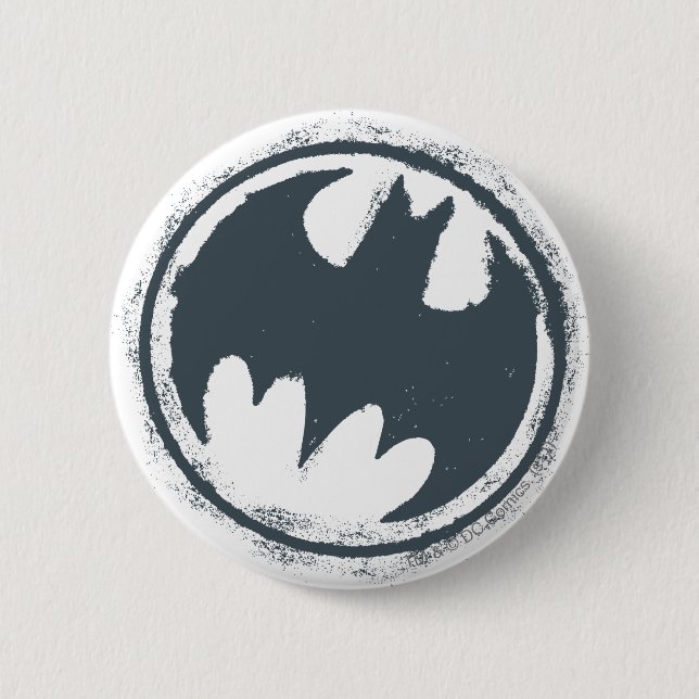 Chapa Redonda De 5 Cm Símbolo de Batman | Logo gris (Anverso)