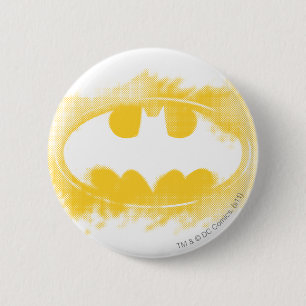 Chapa Redonda De 5 Cm Símbolo de Batman   Logotipo negro y amarillo