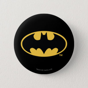 Chapa Redonda De 5 Cm Símbolo de Batman   Logotipo Oval