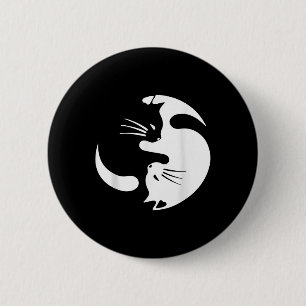 Chapa Redonda De 5 Cm Símbolo de gato Yin Yang Cuadros Gato Blanco Y Neg