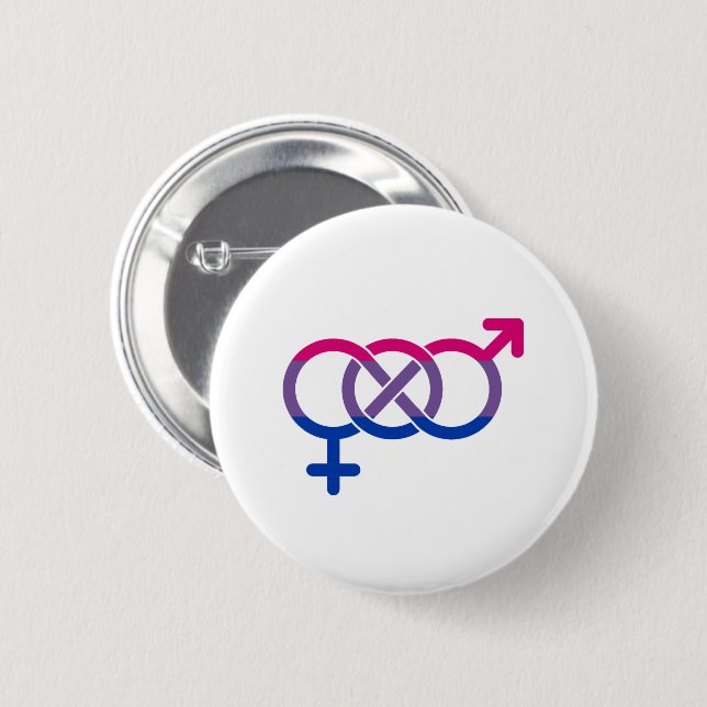 Chapa Redonda De 5 Cm Símbolo de género bisexual (Anverso y reverso)