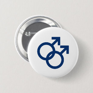 Chapa Redonda De 5 Cm Símbolo de género de hombres gays de MLM