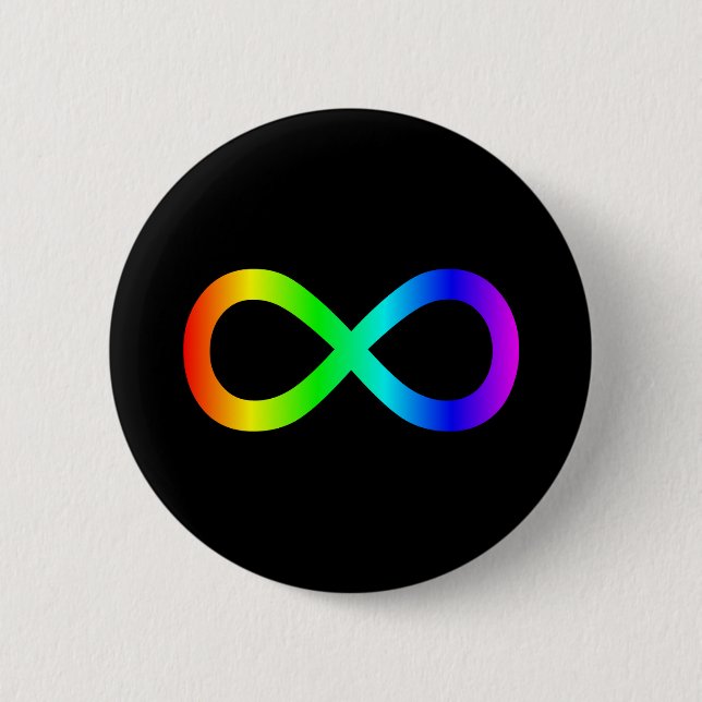 Chapa Redonda De 5 Cm Símbolo de infinito de arcoíris (Anverso)