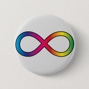 Chapa Redonda De 5 Cm Símbolo de infinito de neurodiversidad