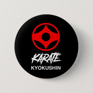 Chapa Redonda De 5 Cm Símbolo de Karate Kyokushin Entrenamiento en Dojo
