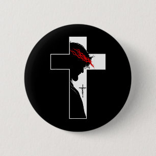Chapa Redonda De 5 Cm Símbolo de la fe cristiana Cruz Corona de Jesús