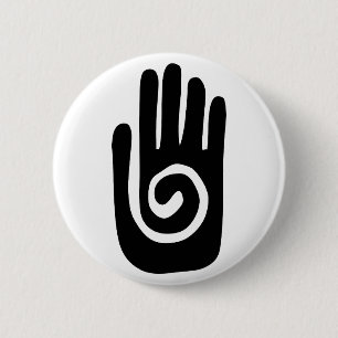 Chapa Redonda De 5 Cm Símbolo de la mano Hopi curar espiral palma nativo
