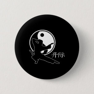 Chapa Redonda De 5 Cm Símbolo de lanza de artes marciales Karate Kick Fi