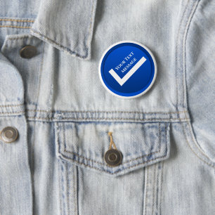 Chapa Redonda De 5 Cm Símbolo de marca de verificación azul