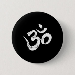 Chapa Redonda De 5 Cm Símbolo de meditación Ohm Aum espiritual indio bud