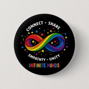 Chapa Redonda De 5 Cm Símbolo de Neurodiversidad Infinito Arcoíris - Inf