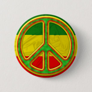 Chapa Redonda De 5 Cm Símbolo de paz de Rasta