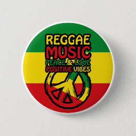 Chapa Redonda De 5 Cm Símbolo de reggae y paz con citas positivas