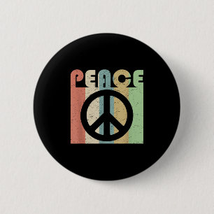 Chapa Redonda De 5 Cm Símbolo de signo de paz inspirador cita retro vint