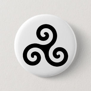 Chapa Redonda De 5 Cm Símbolo de Triskelion del Celtic